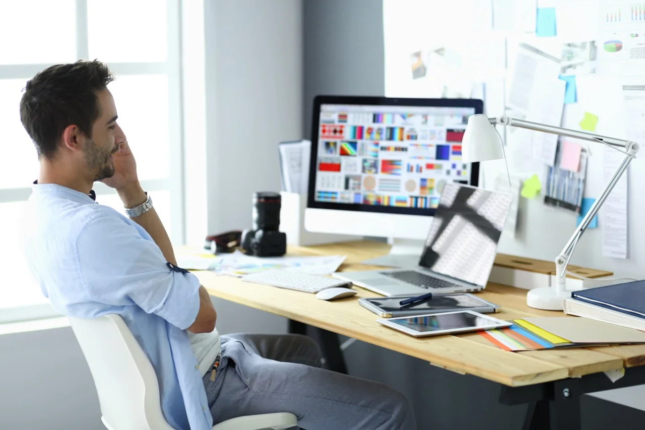 Web designer working on digital design and creative projects